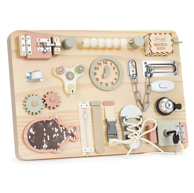 Tabla de Actividades Montessori para Niños | Juguete Sensorial Interactivo de Madera