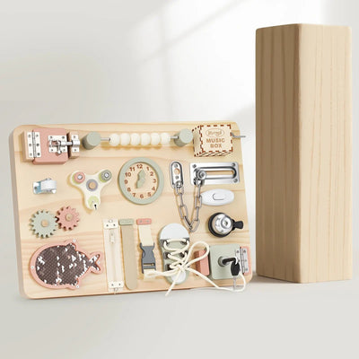 Tabla de Actividades Montessori para Niños | Juguete Sensorial Interactivo de Madera