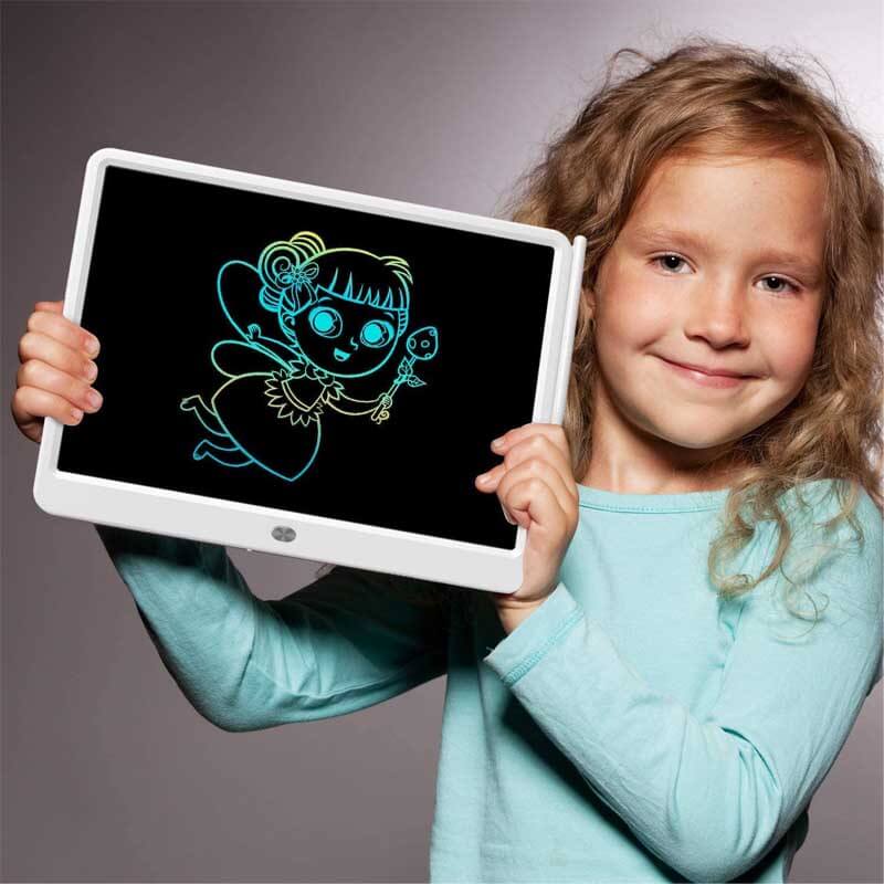 Pizarra de dibujo LCD a color Fidtoy de 15 pulgadas – Pizarra magnética para niños de 3 a 8 años