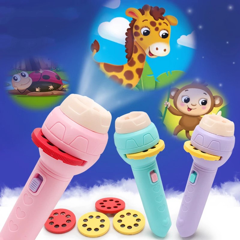 Fidtoy Projecteur d'histoires pour enfants – Lampe de projection d'histoires pour le coucher avec 10 disques d'histoires