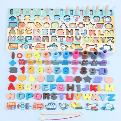 Fidtoy Kit Éducatif Montessori Langage et Chiffres – Jouet d'apprentissage en Bois pour Tout-petits