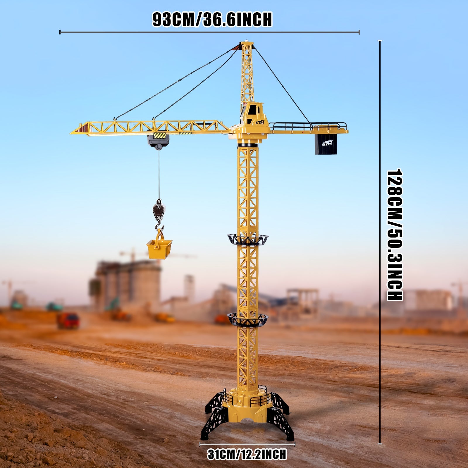 Grúa Teledirigida, Vehículos de Construcción, Grúa Teledirigida Educativa para Niños para Navidad y Cumpleaños