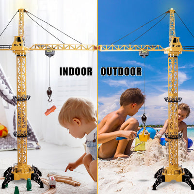 Remote Control Crane Toy Construction Vehicles Educational RC Crane Toy for Kids for Christmas Birthdays
