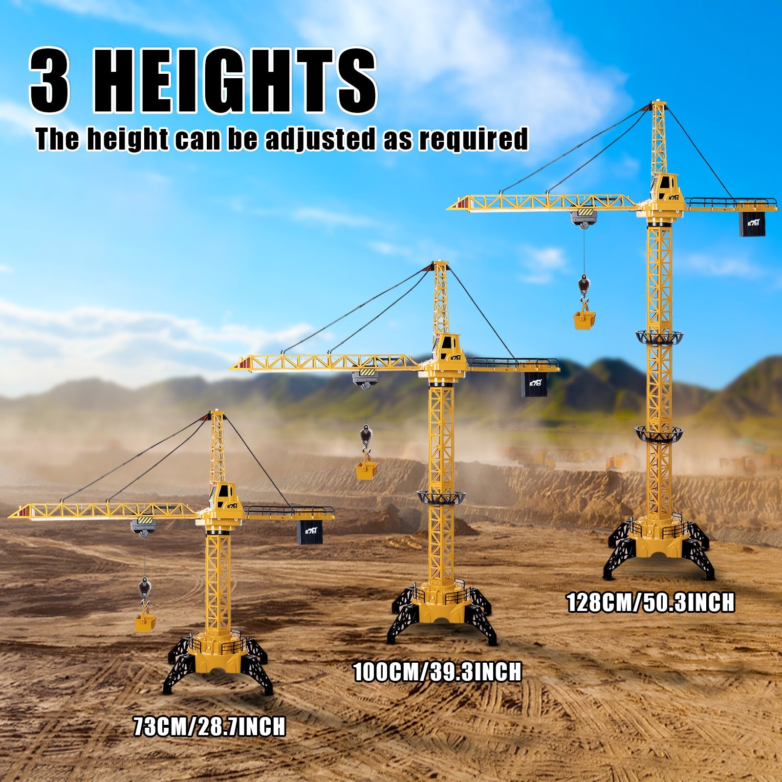 Remote Control Crane Toy Construction Vehicles Educational RC Crane Toy for Kids for Christmas Birthdays
