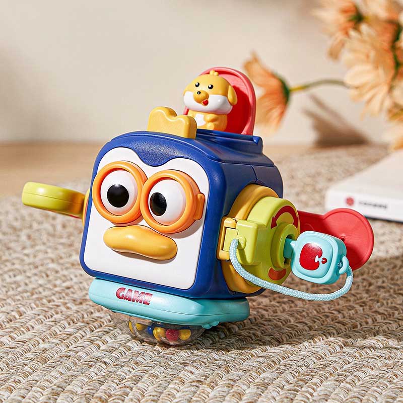 Fidtoy Montessori Busy Cube pour les tout-petits de 1 à 3 ans – Jouet sensoriel interactif pour le temps calme, les voyages et l'apprentissage précoce