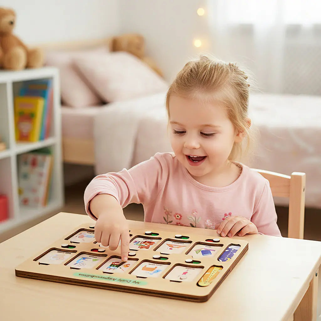 Calendario visual Montessori de madera para niños - Tablero de rutina diaria para niños de 3 a 6 años