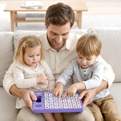 Dispositif de communication AAC Fidtoy pour l'autisme - Aide vocale bilingue pour les tout-petits