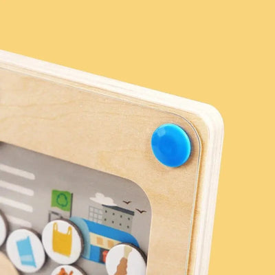 Fidtoy Camion de Ramassage Magnétique – Jouet Labyrinthe Montessori pour le Développement de la Motricité Fine et le Recyclage chez les Tout-Petits