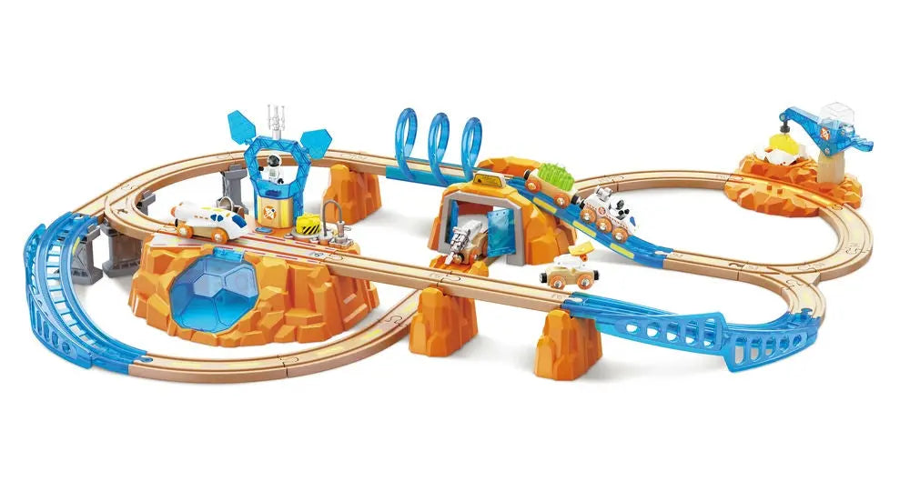 Fidtoy Space Train Set Toy Mars Railway Exploration Playset