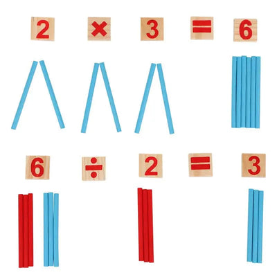 Fidtoy Boîte de bâtonnets Montessori en bois – Jouet d'apprentissage des mathématiques pour les tout-petits