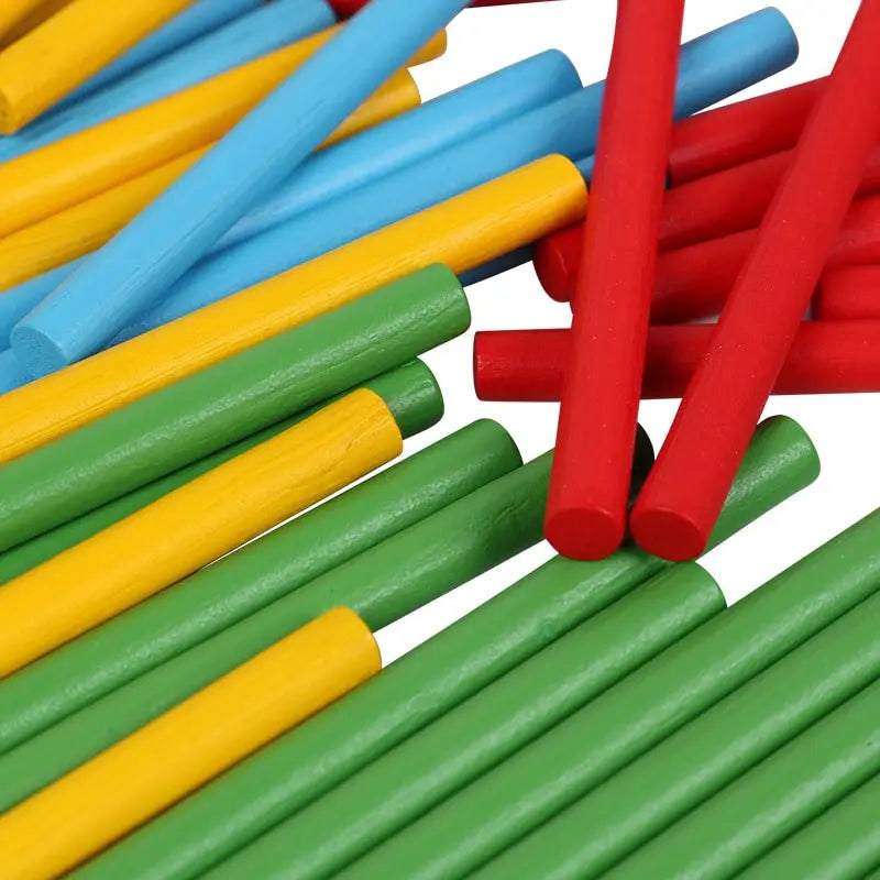 Fidtoy Boîte de bâtonnets Montessori en bois – Jouet d'apprentissage des mathématiques pour les tout-petits