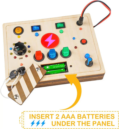 Montessori Busy Board - Interactive Wooden Sensory Toy for Toddlers