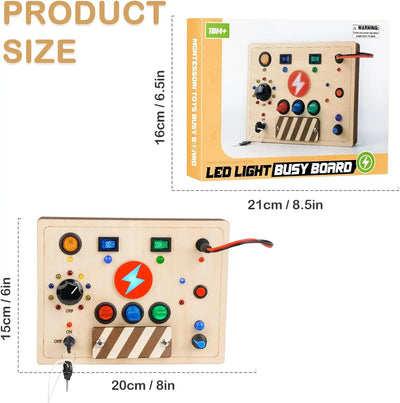 Montessori Busy Board - Interactive Wooden Sensory Toy for Toddlers