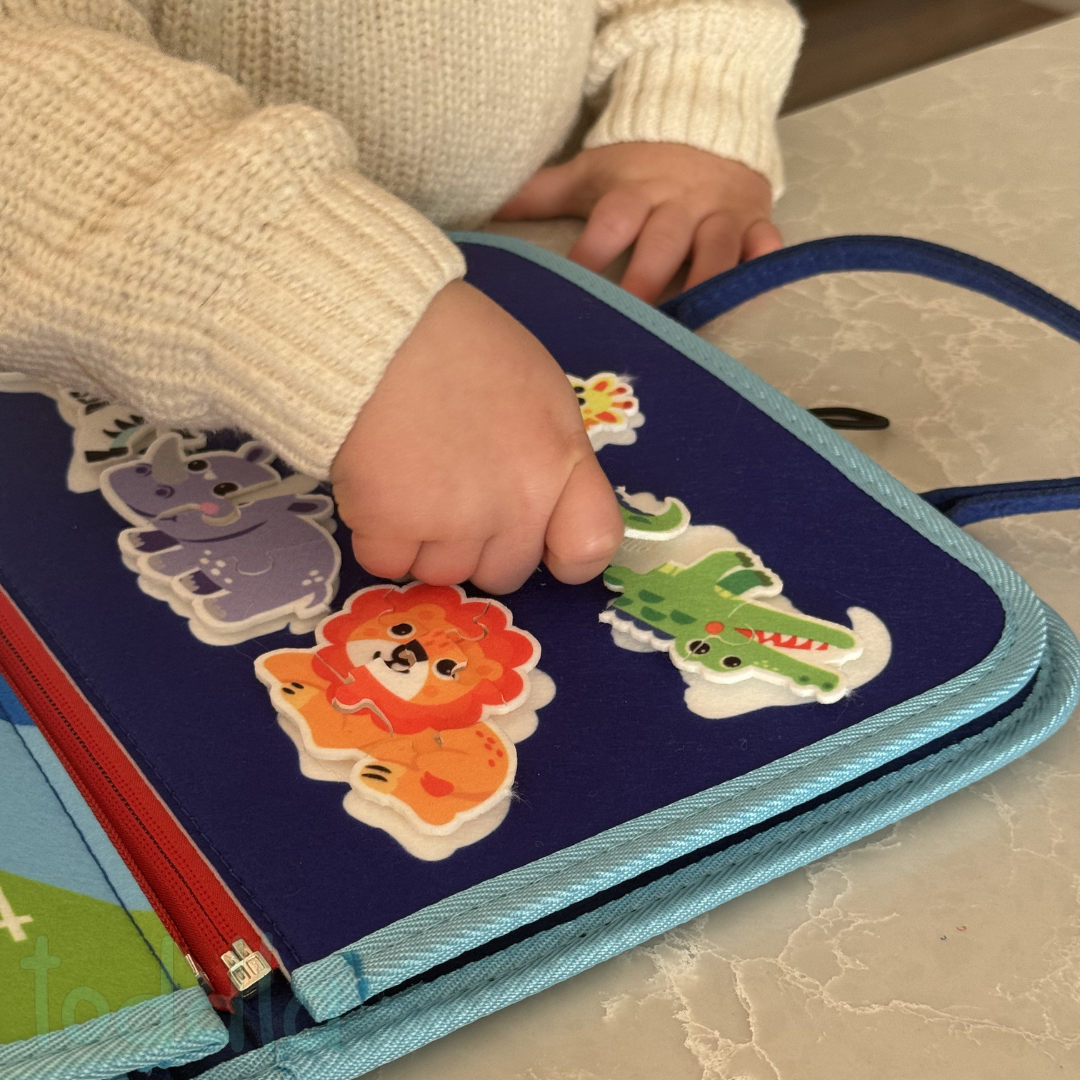 Fidtoy Montessori Busy Board para niños pequeños Juguete de aprendizaje de viaje