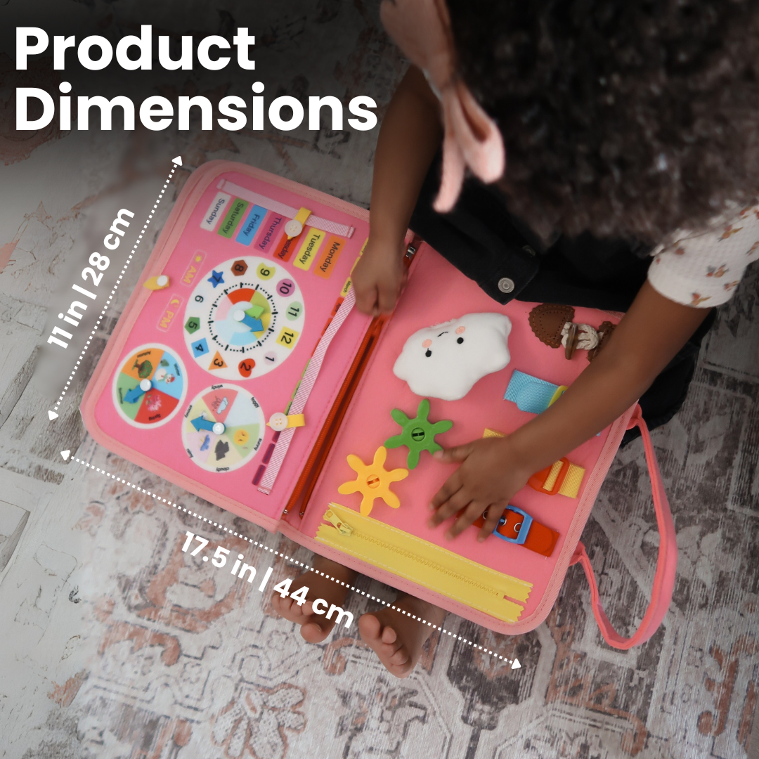 Fidtoy Montessori Busy Board para niños pequeños Juguete de aprendizaje de viaje