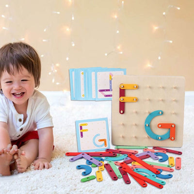 Rompecabezas de madera Montessori con tabla de clavijas - 104