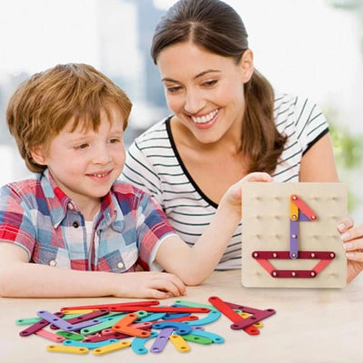 Rompecabezas de madera Montessori con tabla de clavijas - 104