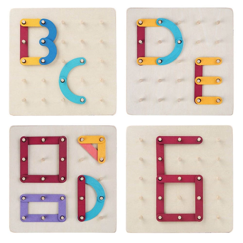 Rompecabezas de madera Montessori con tabla de clavijas - 104