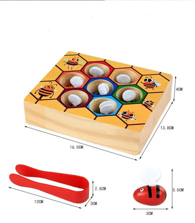Fidtoy Montessori Bee Sorting Toy for Toddlers – Wooden Hive Game for Fine Motor Skills and Early Learning