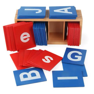 Letras de lija Montessori mayúsculas y minúsculas - Material sensorial del lenguaje para el desarrollo temprano de la escritura