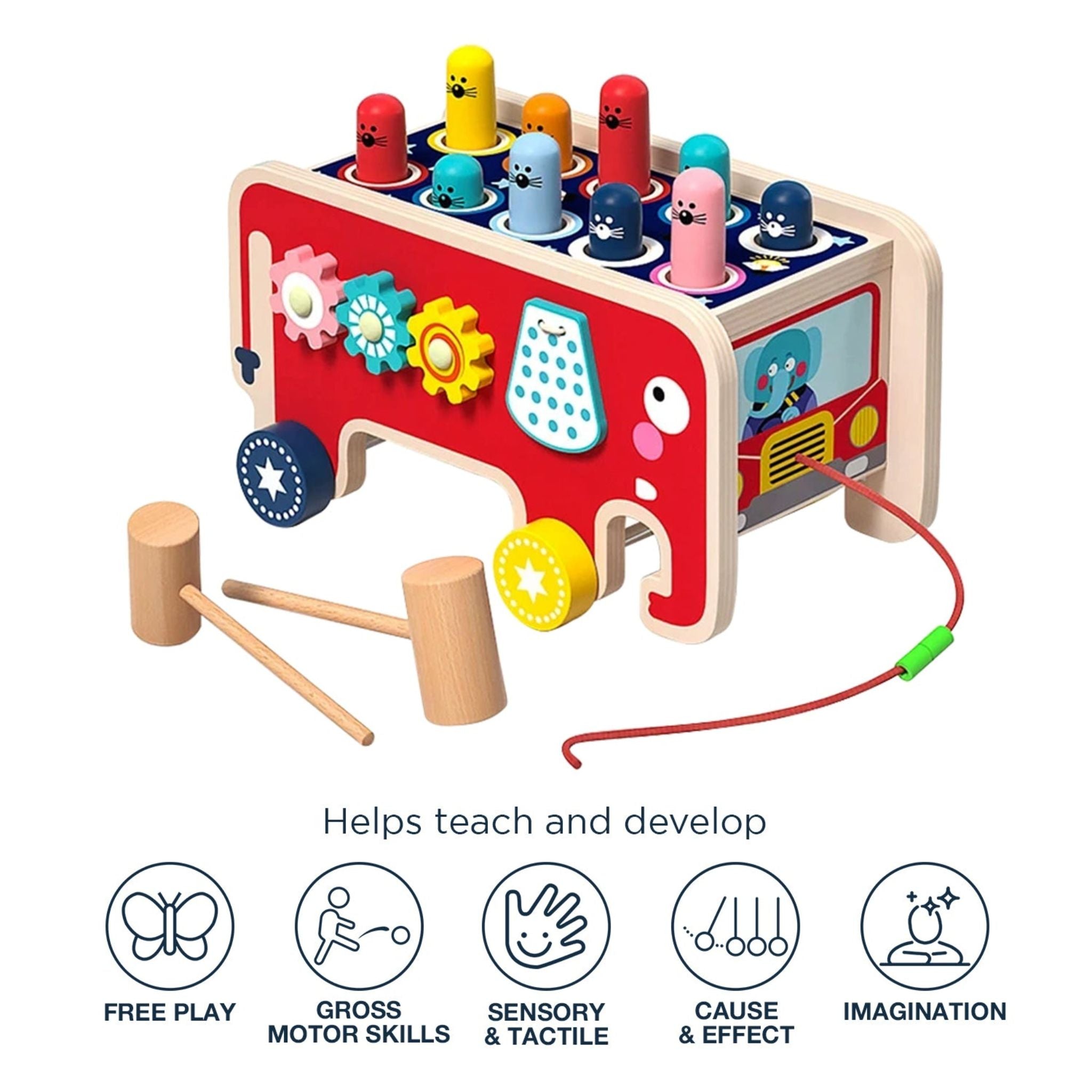 Montessori de madera Whack-A-Mole