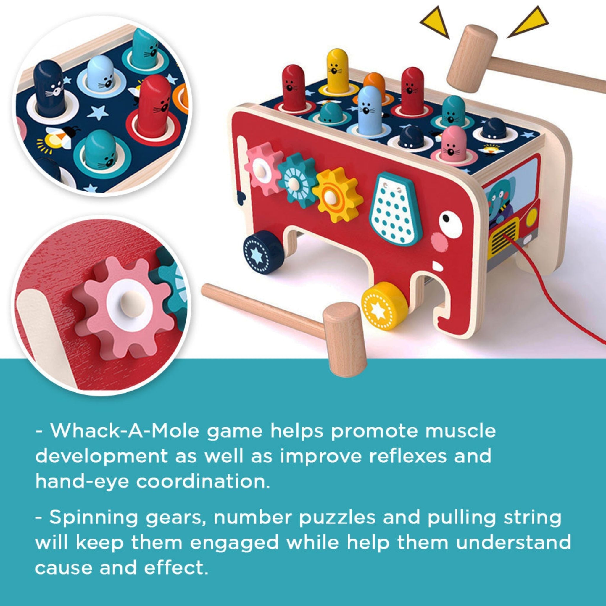 Montessori de madera Whack-A-Mole