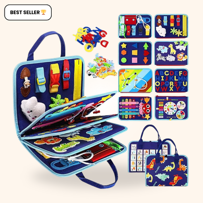 Fidtoy Montessori Busy Board para niños pequeños Juguete de aprendizaje de viaje