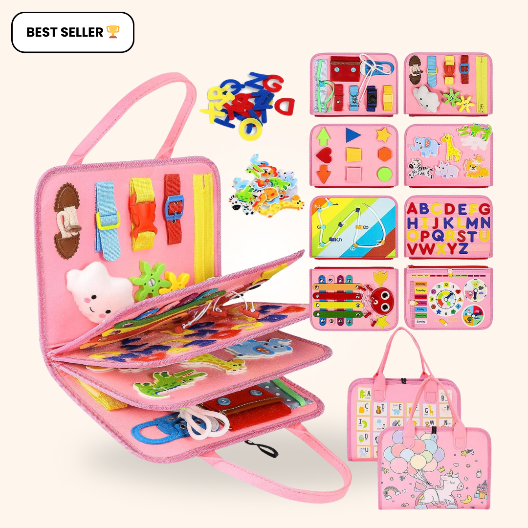 Fidtoy Montessori Busy Board para niños pequeños Juguete de aprendizaje de viaje