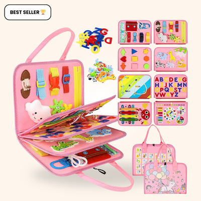 Fidtoy Montessori Busy Board para niños pequeños Juguete de aprendizaje de viaje