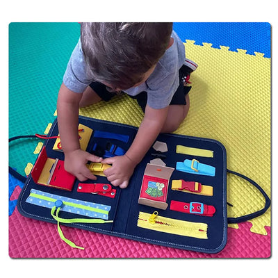 Fidtoy Portable Felt Busy Board for Toddlers Fine Motor Skills Travel Toy