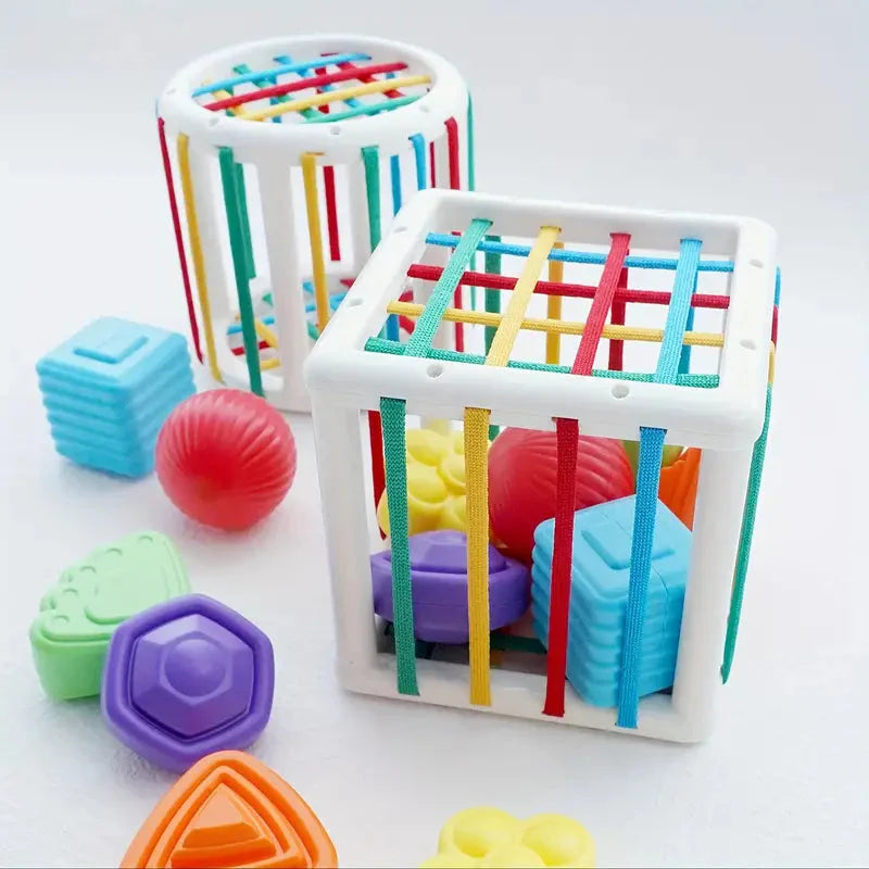 Fidtoy Shape Sorter Toy Montessori Sensory Learning Cube
