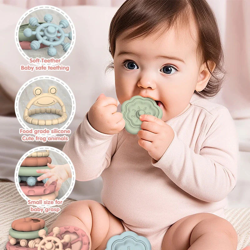 Fidtoy Montessori Jouet de dentition empilable pour bébés