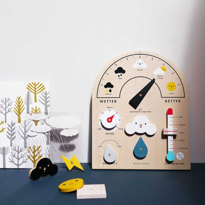 Fidtoy Station Météo en Bois pour Enfants – Apprentissage Climatique Montessori & Interaction Parent-Enfant