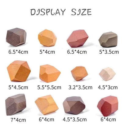Blocs d'équilibre en bois 10 pièces/16 pièces de différents styles - Jouets à forme ouverte