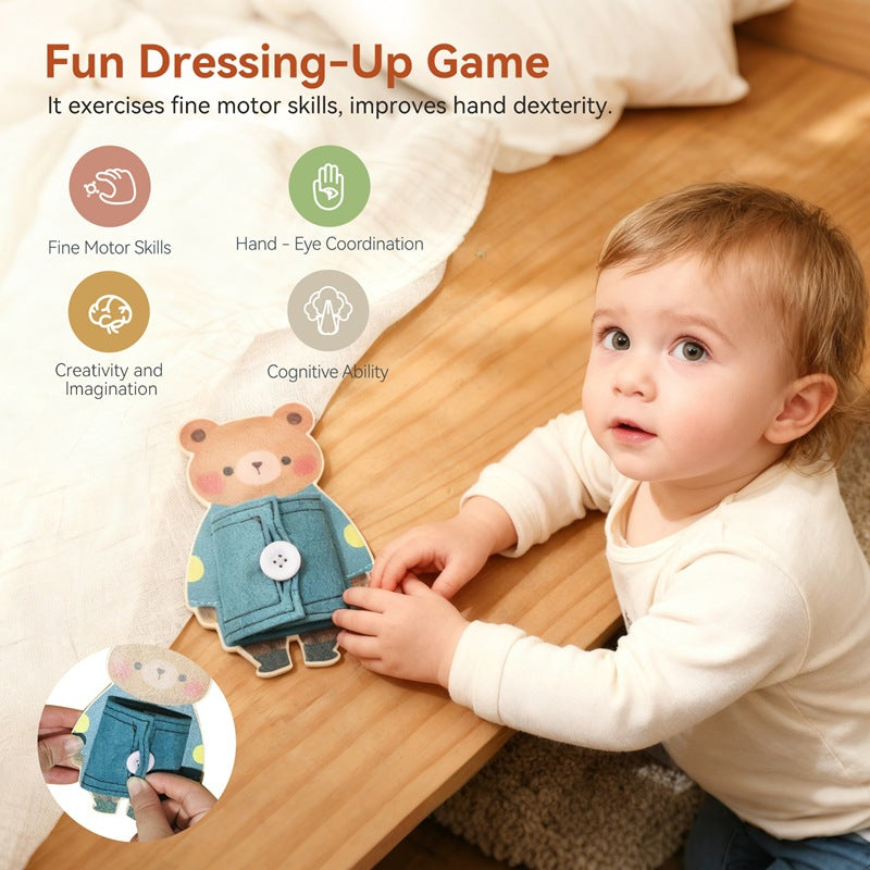 Vestir amigos animales – Trío de tablero ocupado Montessori