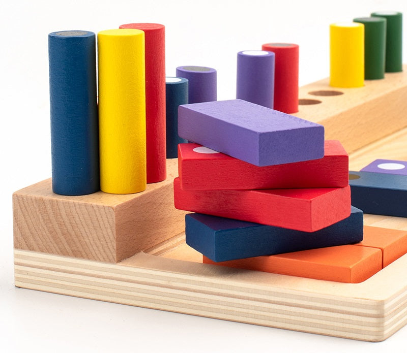 Clasificador de secuencia Montessori y tablero de clasificación de colores con memoria