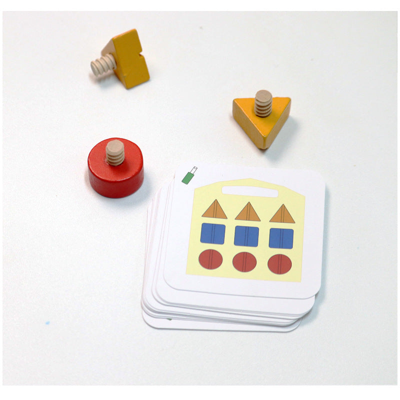 Tablero de actividades Montessori de madera con tuercas y tornillos