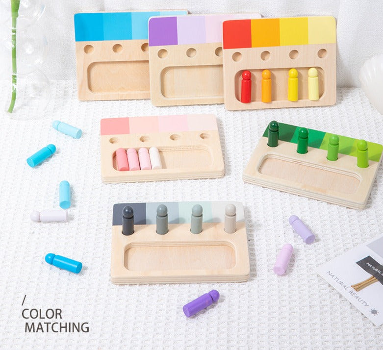 Jouet Sensoriel Visuel Montessori : Tâche de Tri par Ressemblance de Couleurs (6 Couleurs)