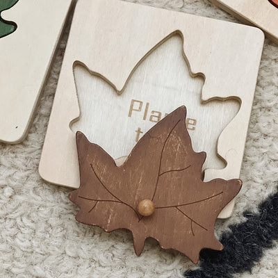 Puzles de clavijas de hojas Montessori