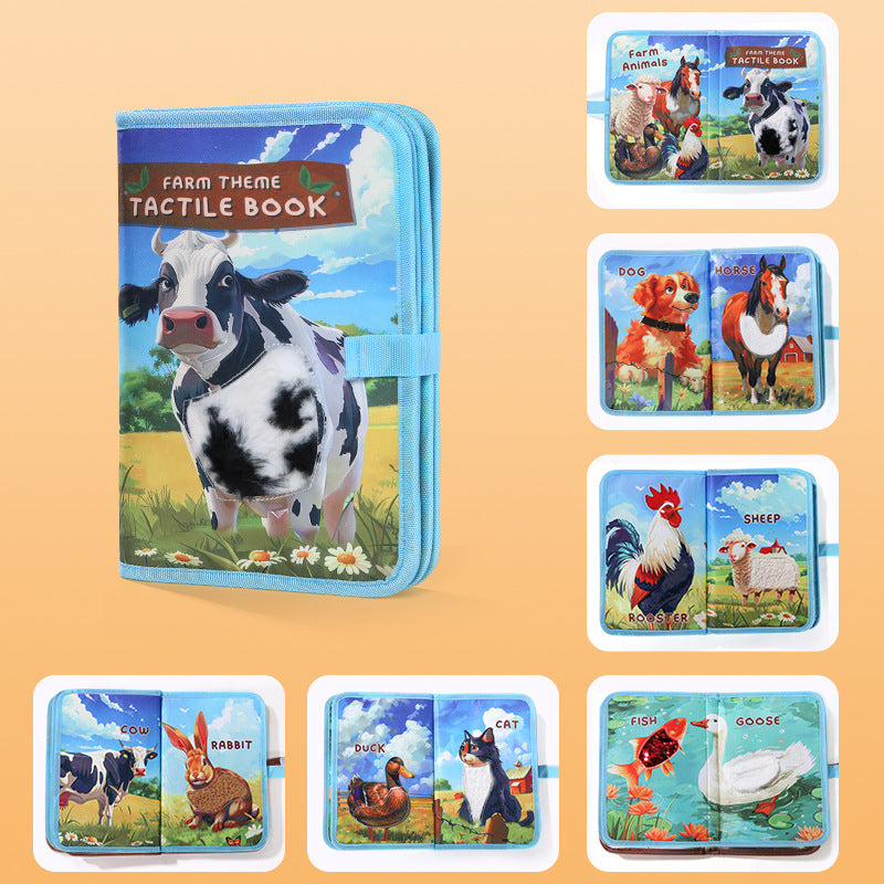 Toddler Plush Tactile Animal Sensory Tearproof Book