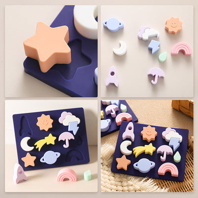 Puzzle de formes Montessori en silicone (ÉTOILES)