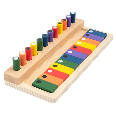 Clasificador de secuencia Montessori y tablero de clasificación de colores con memoria