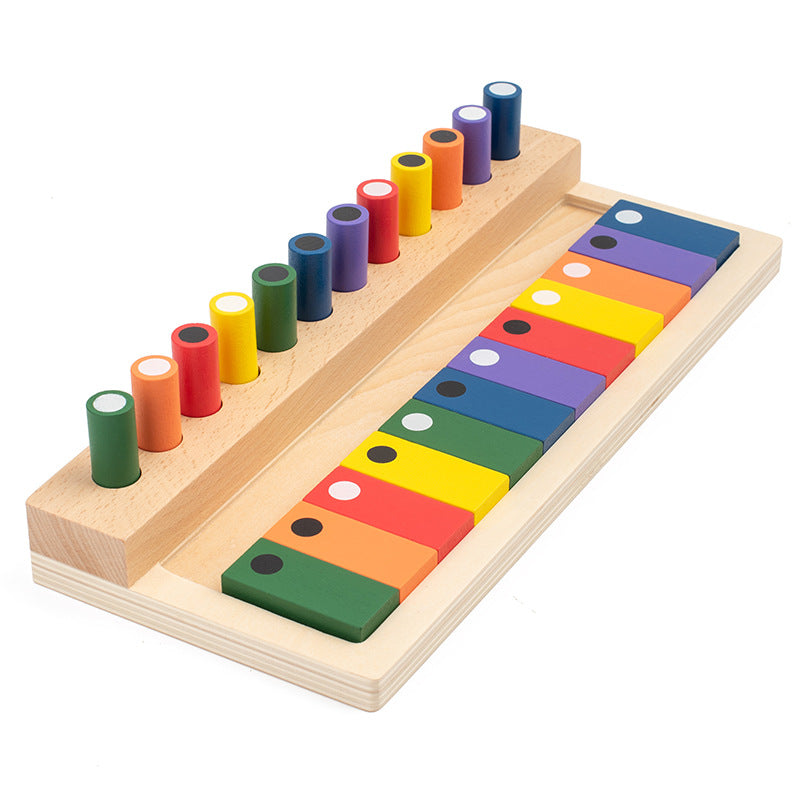 Clasificador de secuencia Montessori y tablero de clasificación de colores con memoria
