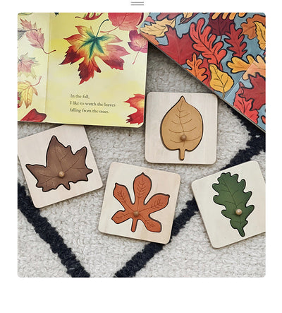 Puzles de clavijas de hojas Montessori