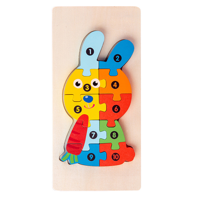 Lot de 4 puzzles Montessori – Ensemble de puzzles en bois respectueux de l'environnement #10
