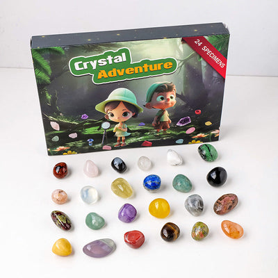 Calendario de Adviento de Navidad con Cristales de Gemas Reales
