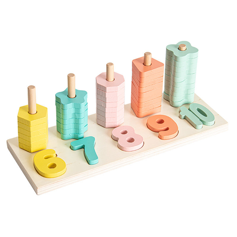 Juego de clasificación de formas de números educativos de madera para niños