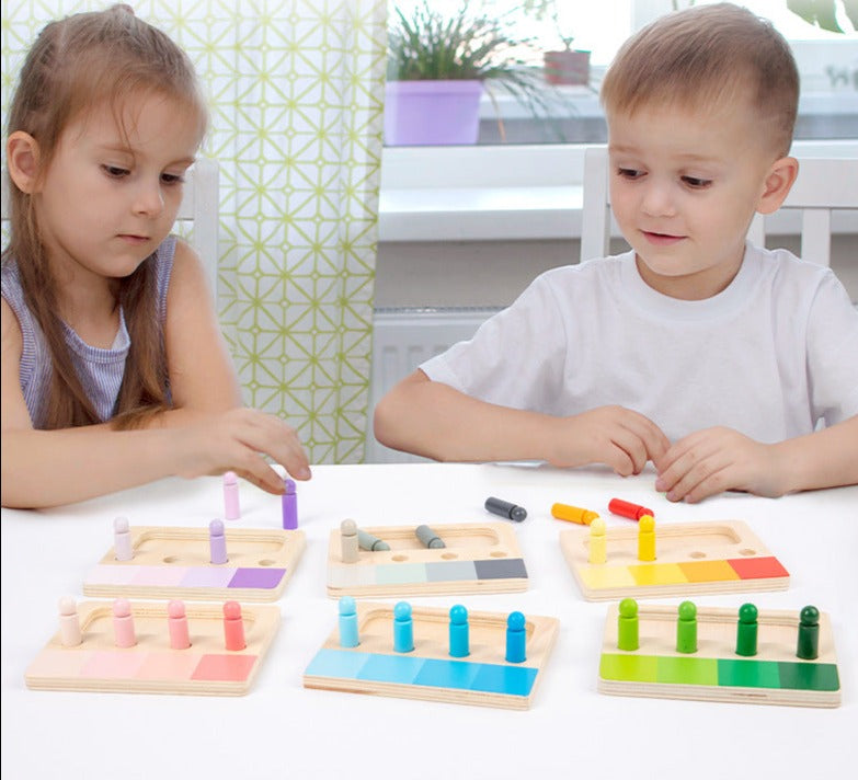 Jouet Sensoriel Visuel Montessori : Tâche de Tri par Ressemblance de Couleurs (6 Couleurs)