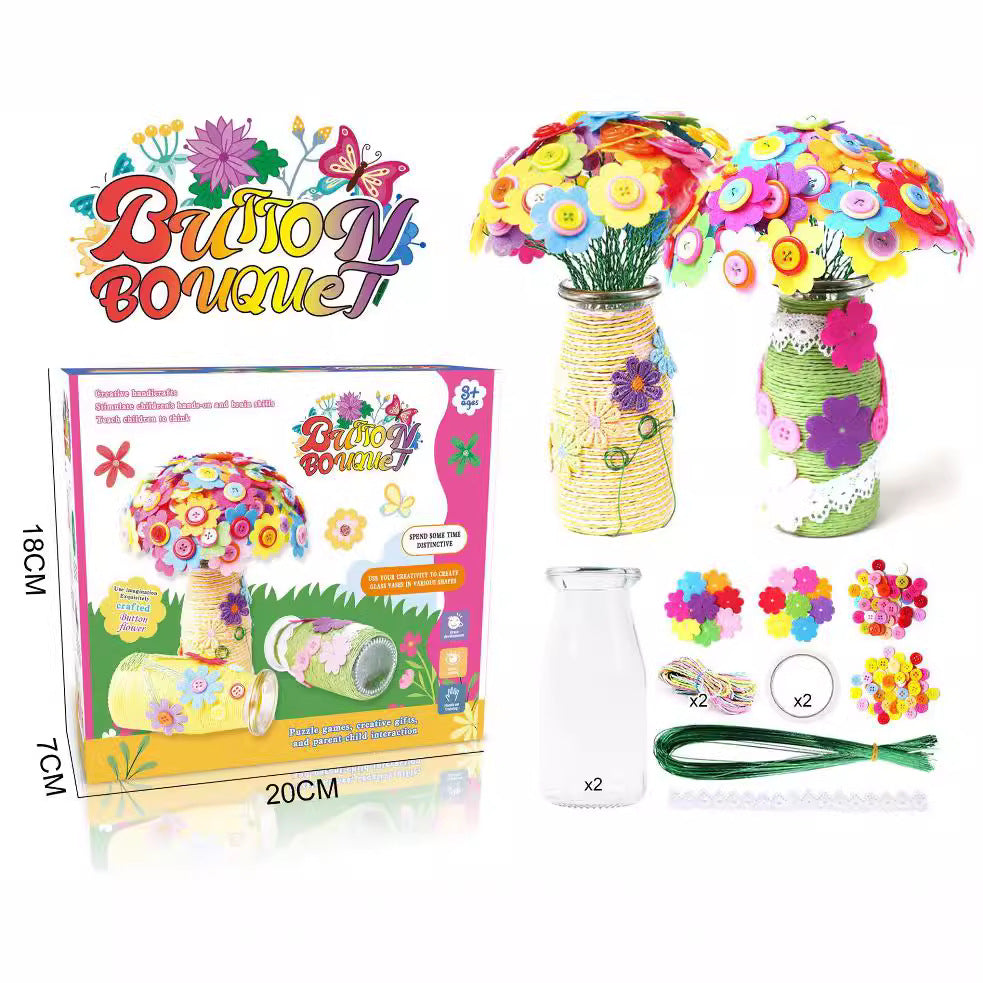 Kit de manualidades: Ramos de botones y fieltro DIY