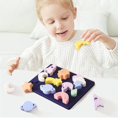 Puzzle de formes Montessori en silicone (ÉTOILES)